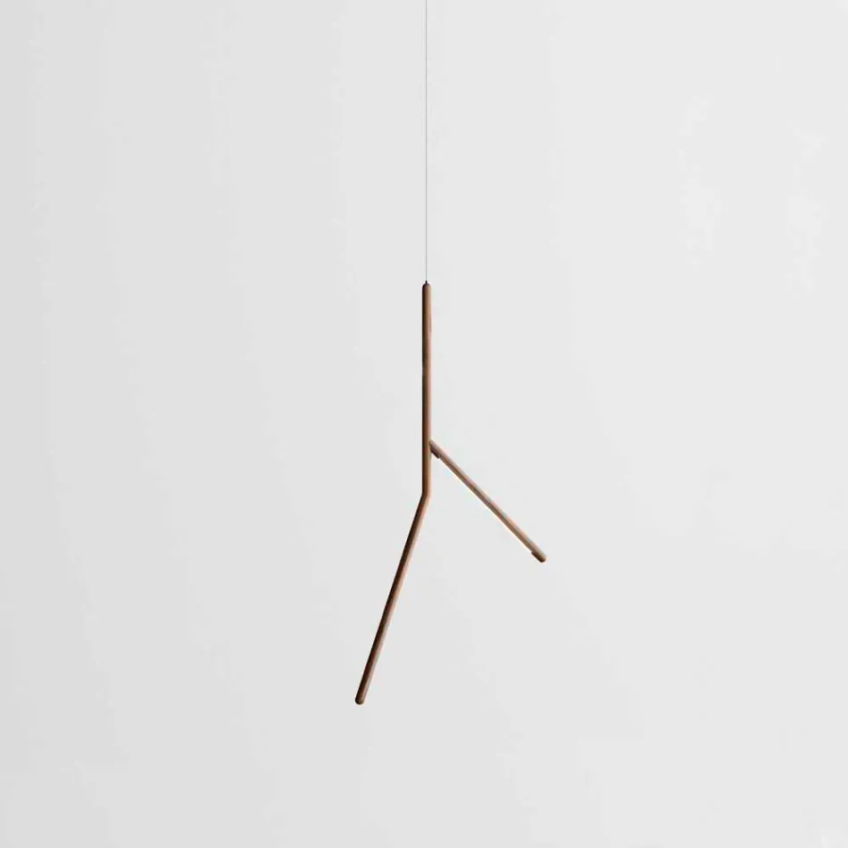 Pendellampe i massivt træ i forskellige finisher Made in Italy - Orlov Viadurini