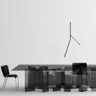 Pendellampe i massivt træ i forskellige finisher Made in Italy - Orlov Viadurini