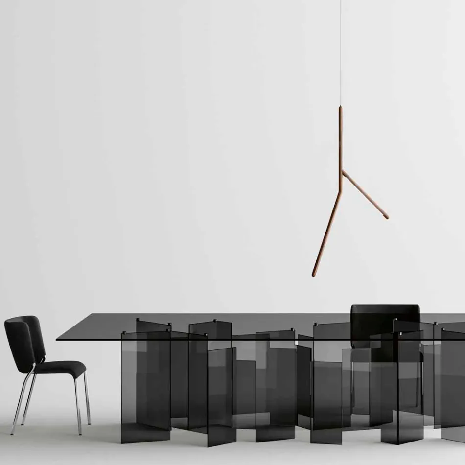 Pendellampe i massivt træ i forskellige finisher Made in Italy - Orlov Viadurini