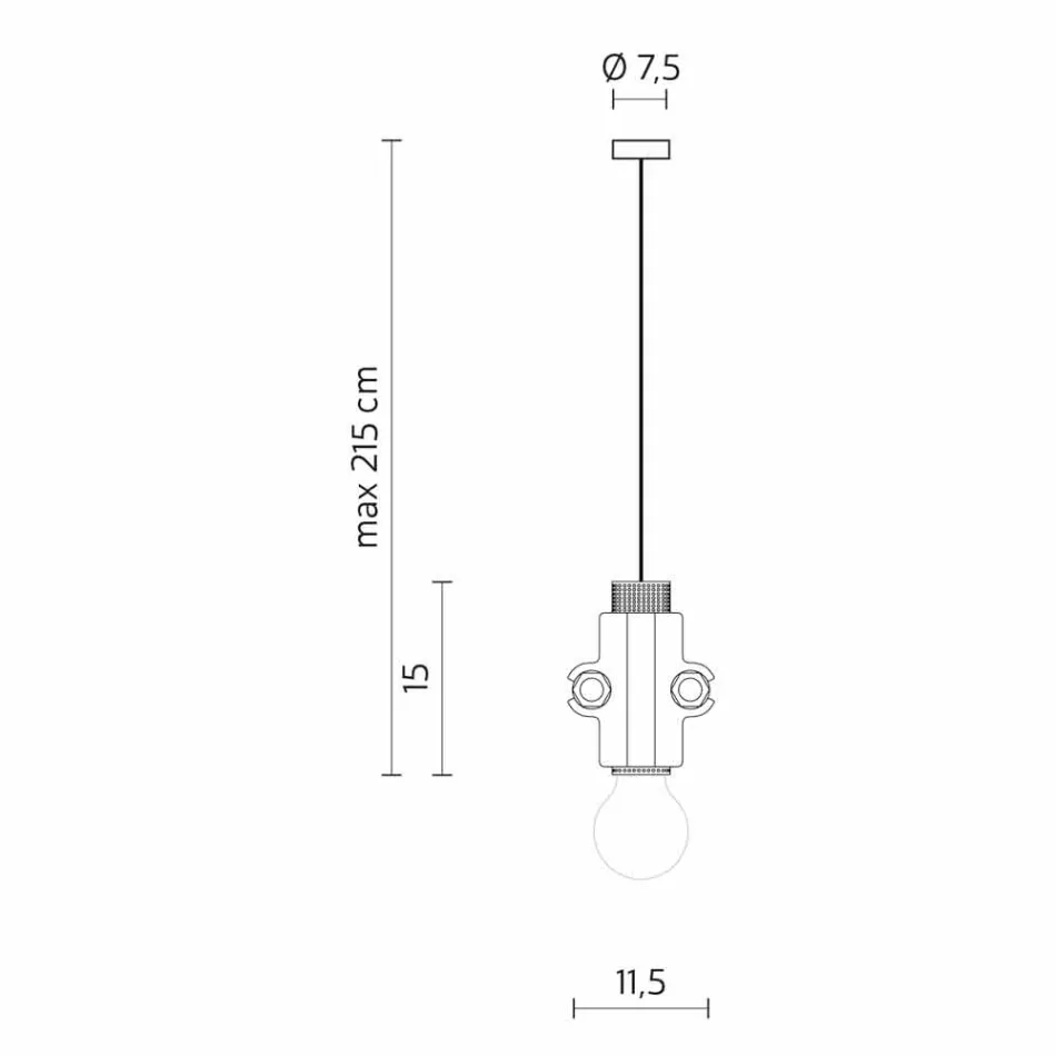 Ophængslampe i hvid, antracit eller guldmetal 2 størrelser - Meccasmo Viadurini