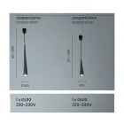 Pendellampe i hvid, sort eller guld metal 2 størrelser - Girotondo Viadurini