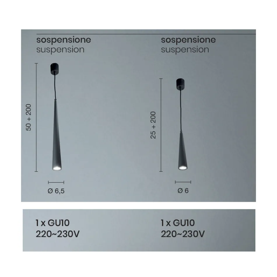 Pendellampe i hvid, sort eller guld metal 2 størrelser - Girotondo Viadurini