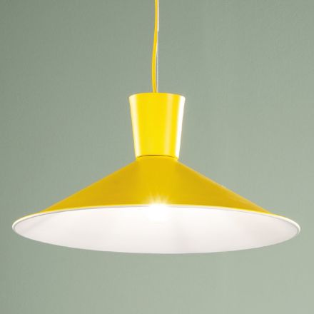 Industrielt design farvet metal ophængslampe - Lunapop Viadurini