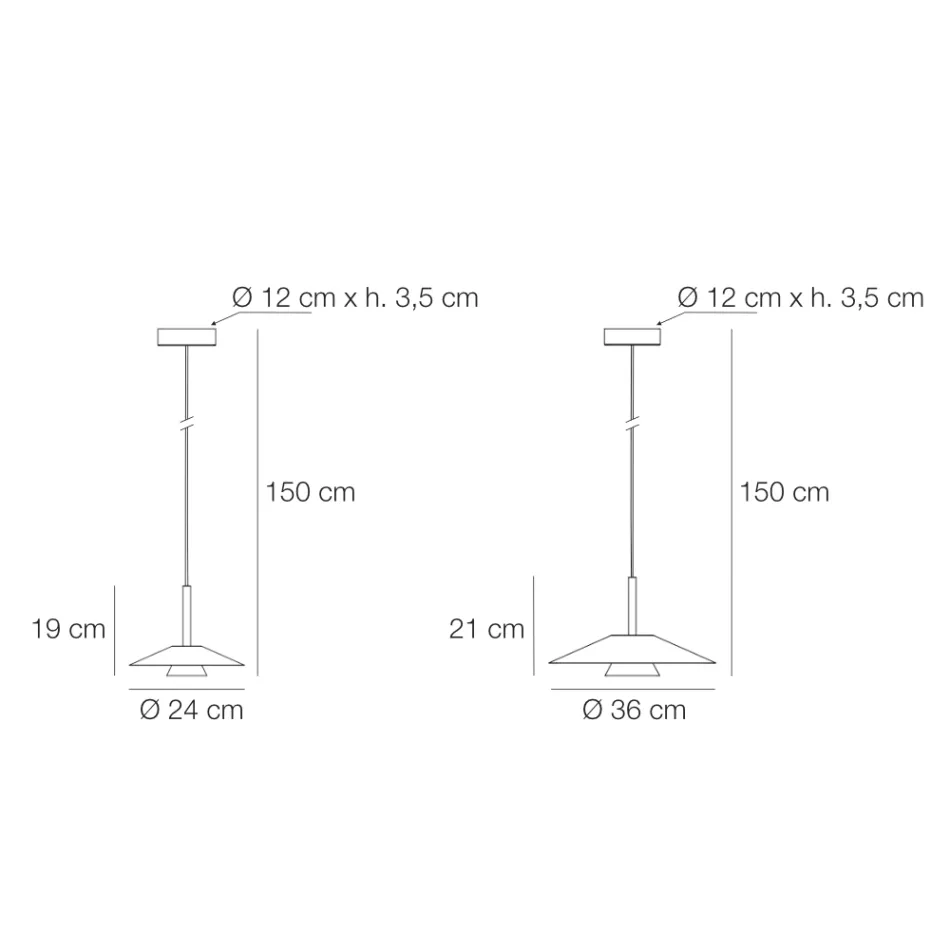 Mira metalpendellampe i forskellige finish Viadurini