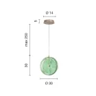 Ophængslampe i metal og glas dekoreret med koncentriske linjer - Hackberry Viadurini