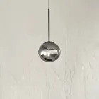 Pendellampe i malet metal og blæst glas - Ailanto Viadurini