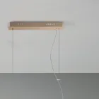 Pendellampe i guldmalet metal og blæst glas - Birga Viadurini