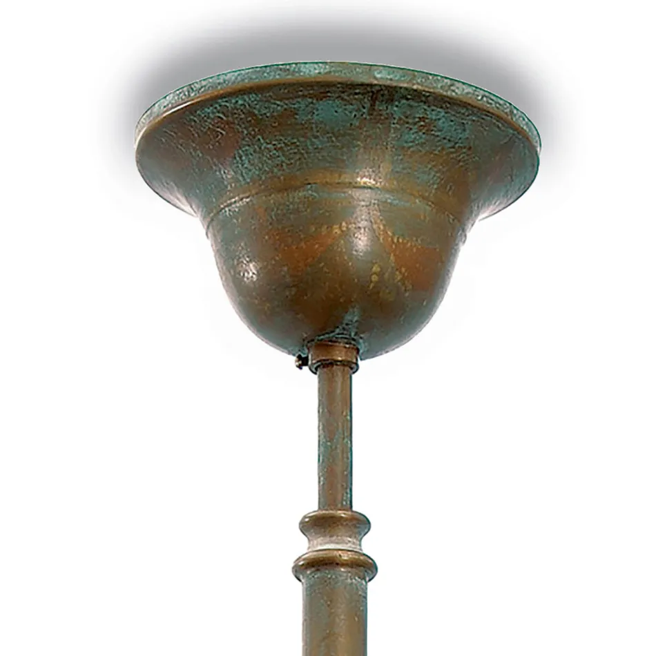 Messing, glas og IP44 pendellampe fremstillet i Italien - Drago Viadurini