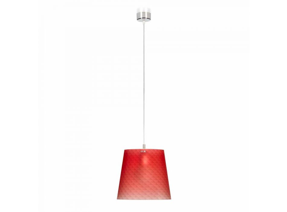 Lampe lavet af polycarbonat suspension med anstand, diam.30cm, Rania Viadurini