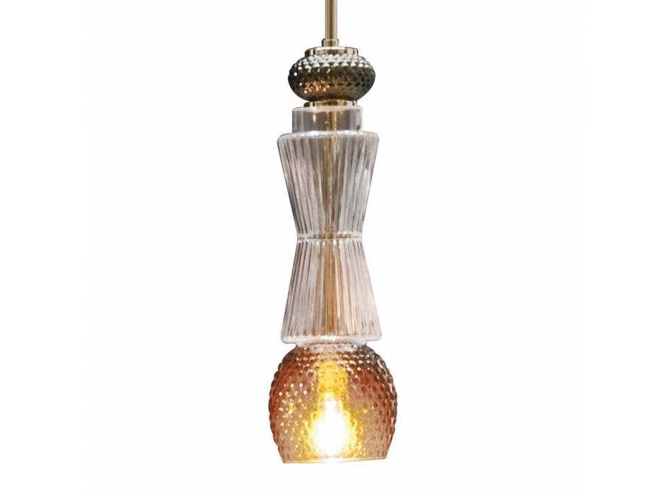 Ophængslampe i Murano-glas med antik dekoration Lavet i Italien - Missi Viadurini