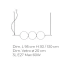 Håndblæst Venedig Glas Pendel 95 cm - Jupiter Viadurini