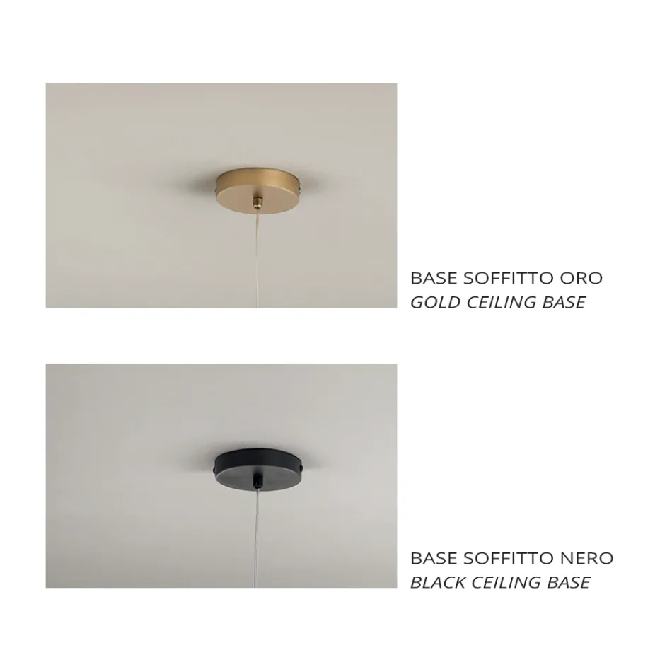 Pendel i glas og gennemsigtig tråd lavet i Italien - Trilly Viadurini