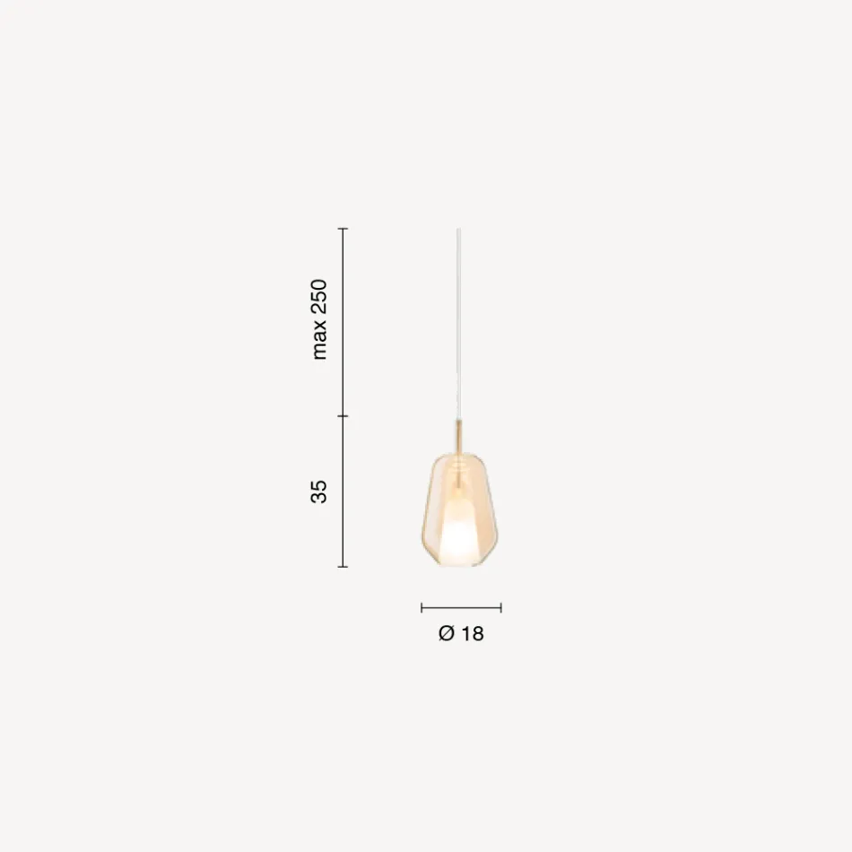 Pendel i glas og gennemsigtig tråd lavet i Italien - Trilly Viadurini