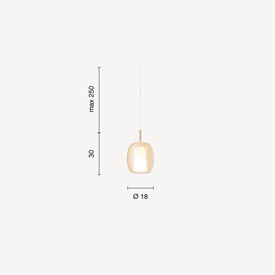 Pendel i satin og farvet glas lavet i Italien - Trilly Viadurini