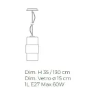 Ophængslampe i håndblæst glas i Venedig 15 cm - Satomi Viadurini