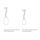 Håndblæst glasophængslampe lavet i Venedig - bambus Viadurini