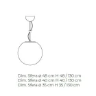 Håndblæst hvid venetiansk glasophængslampe - Måne Viadurini