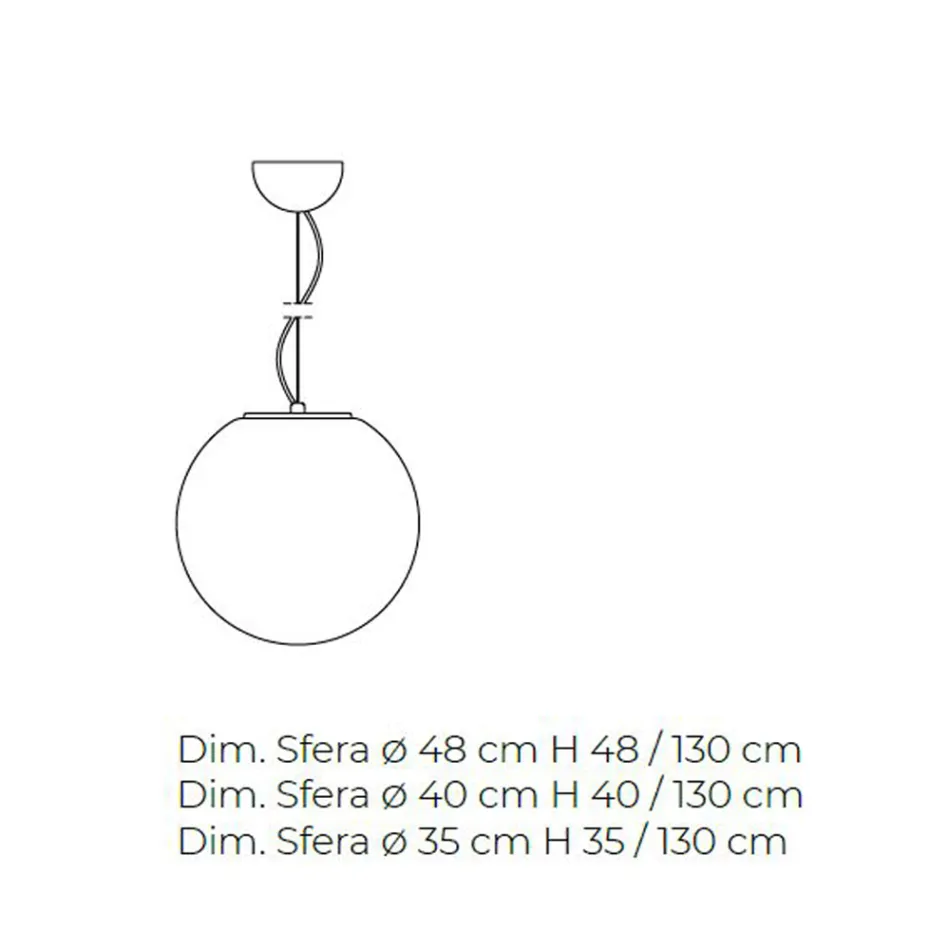 Håndblæst hvid venetiansk glasophængslampe - Måne Viadurini