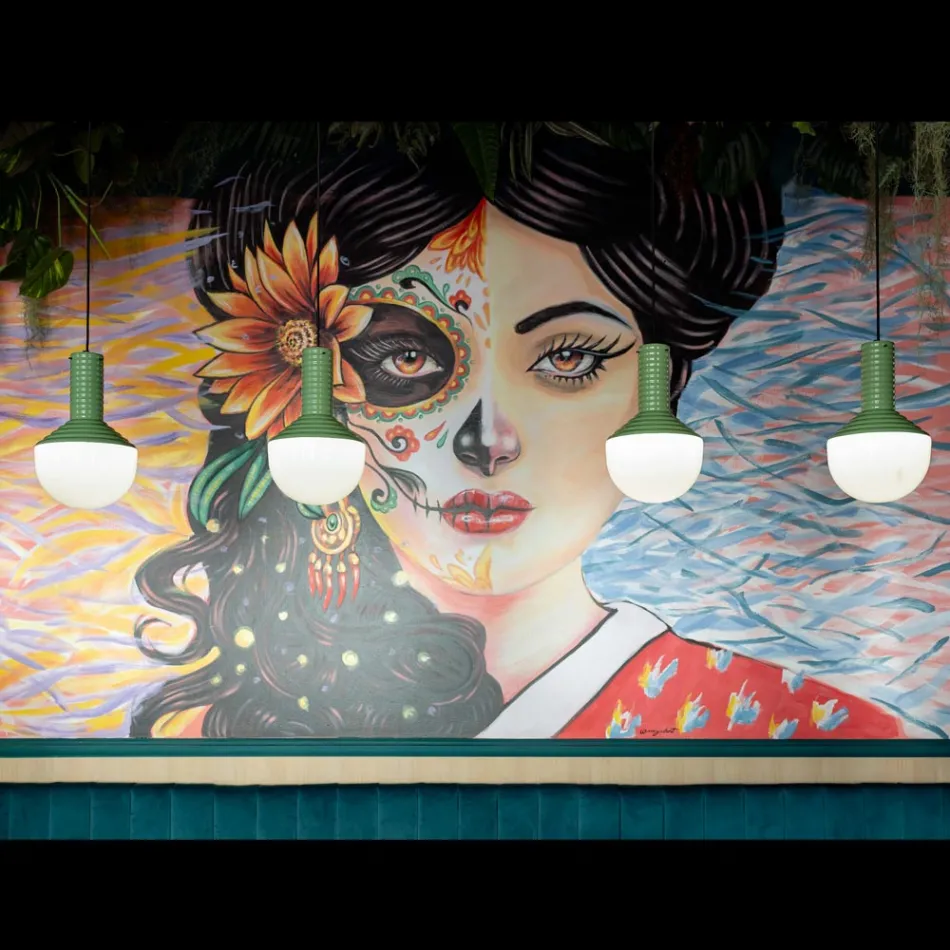 Pendel i malet glas Made in Italy - Selaron Viadurini