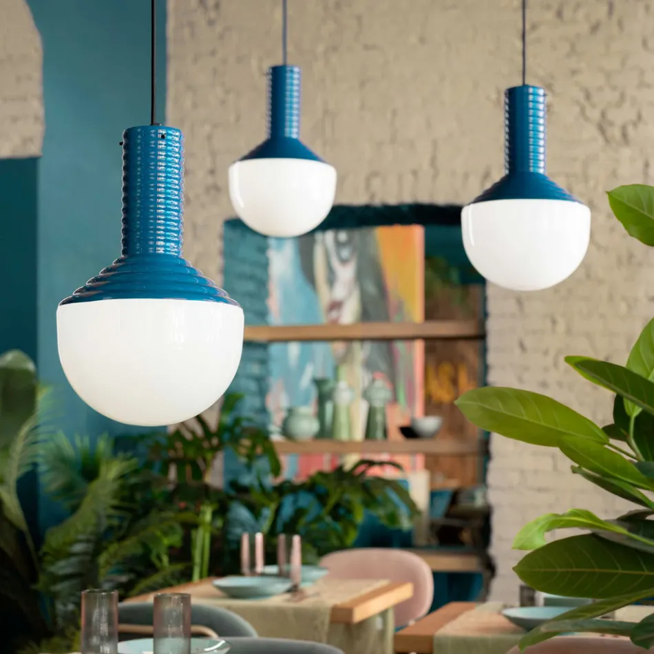 Pendel i malet glas Made in Italy - Selaron Viadurini