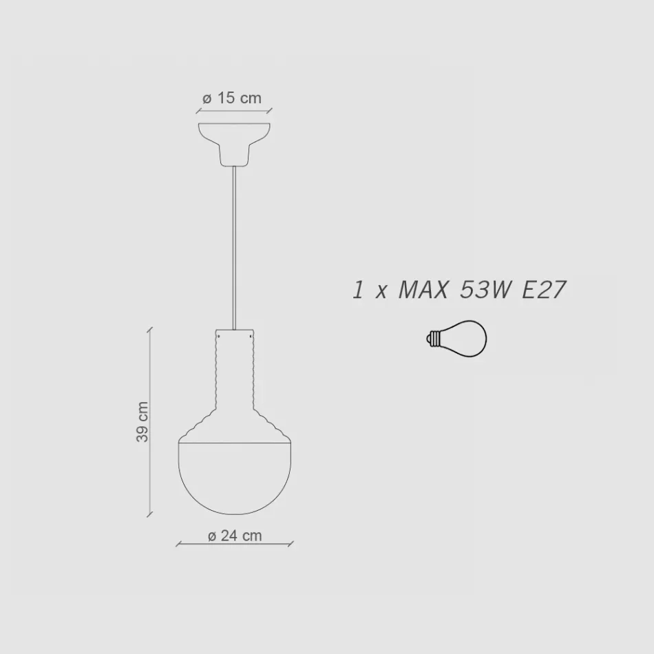 Pendel i malet glas Made in Italy - Selaron Viadurini