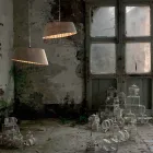 Ophængslampe i hvid glasfiber og metal Elegant design - Solar Viadurini