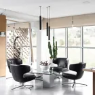 Led forsænket ophængslampe i hvid eller sort aluminium - Rebolla Viadurini