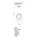 Stor eller lille LED-ophængslampe i Design Guld Metal - Point Viadurini