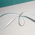 Led pendel i sølvmetal, 2 størrelser moderne design - Lumino Viadurini