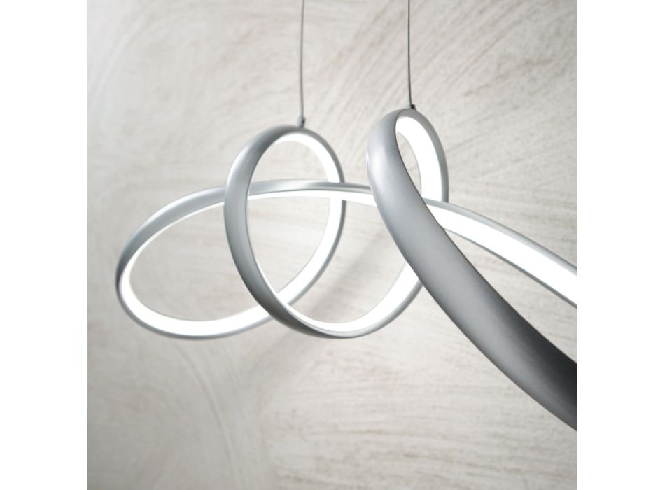Led pendel i sølvmetal, 2 størrelser moderne design - Lumino Viadurini