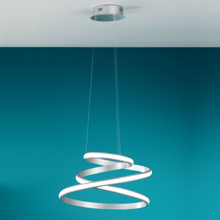 LED-ophængslampe i hvid eller sølvmalet metal - Rivolta Viadurini