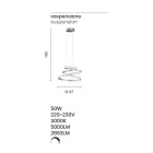 LED-ophængslampe i hvid eller sølvmalet metal - Rivolta Viadurini