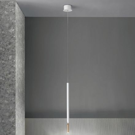 Moderne hængelampe med LED lys i malet metal - lærk Viadurini