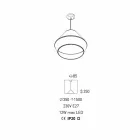 Moderne ophængslampe med blå bomuldsskærm Lavet i Italien - Soya Viadurini