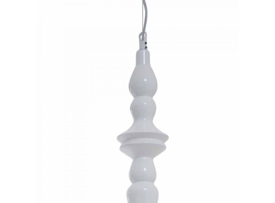 Suspension lampeskærm kort i hvid blank keramisk design - Cadabra Viadurini