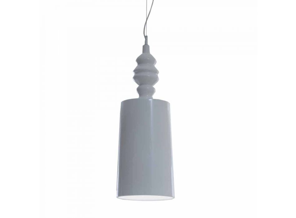 Hængelampeskærm i blank hvid keramisk design - Cadabra Viadurini