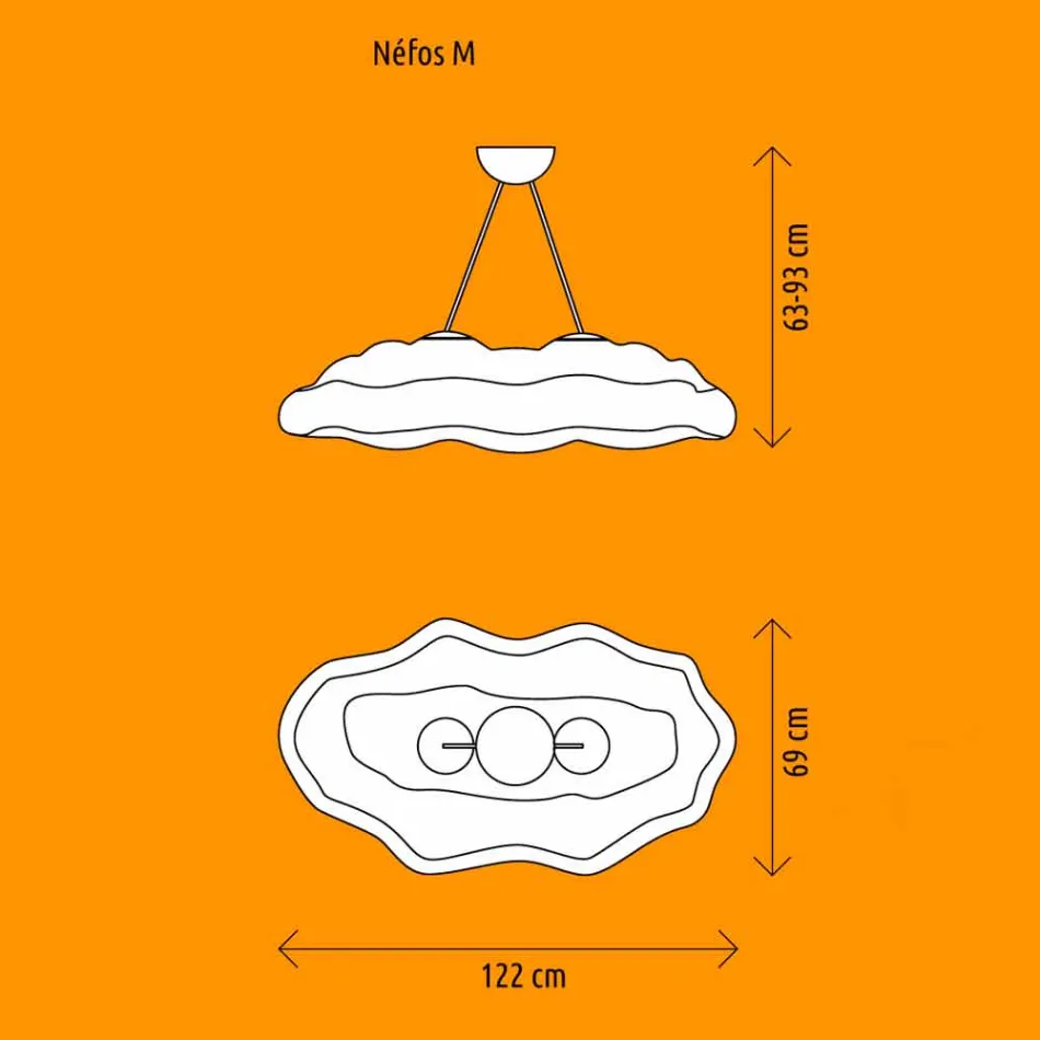 Plastic Cloud Design Outdoor Suspension Lamp - Nefos fra Myyour Viadurini