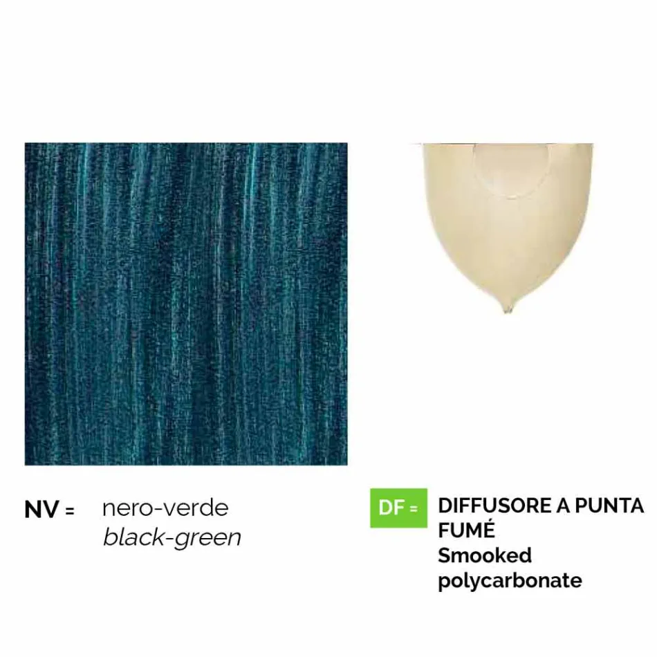 Udhængslampe i aluminium lavet i Italien, Anusca Viadurini