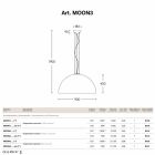 Lampe lille suspension i Moonlight Steel Viadurini