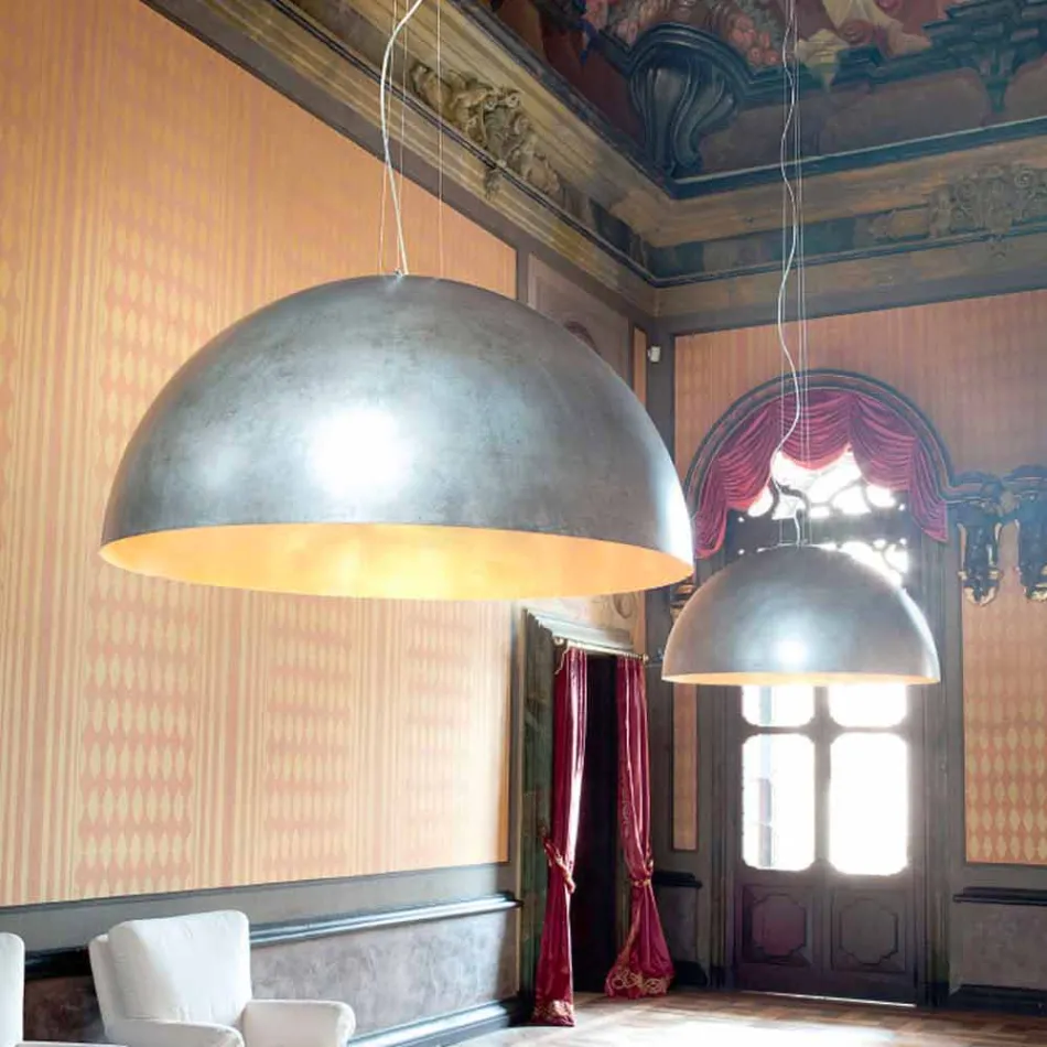 Lampe lille suspension i Moonlight Steel Viadurini