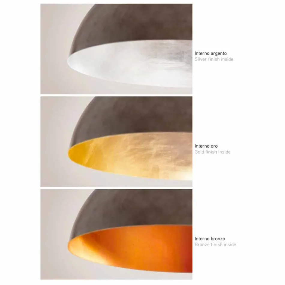 Lampe lille suspension i Moonlight Steel Viadurini