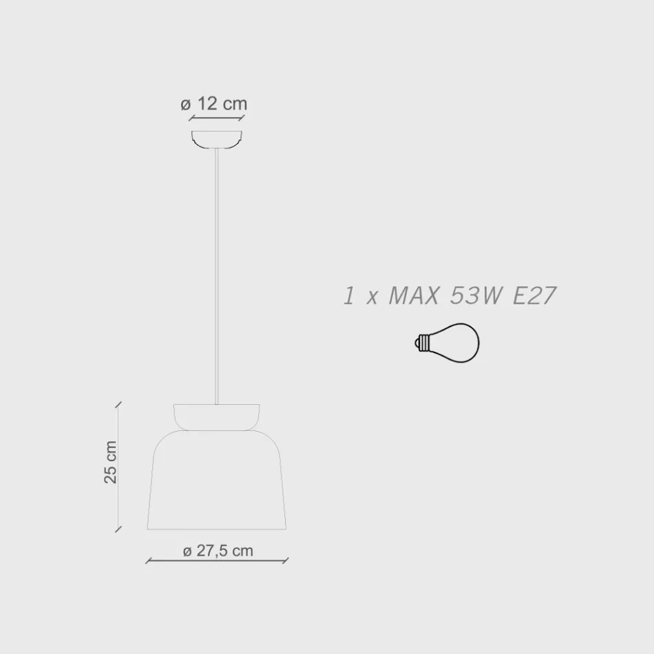 Ophængslampe Lavet af farvet keramik Fremstillet i Italien - Corcovado Viadurini