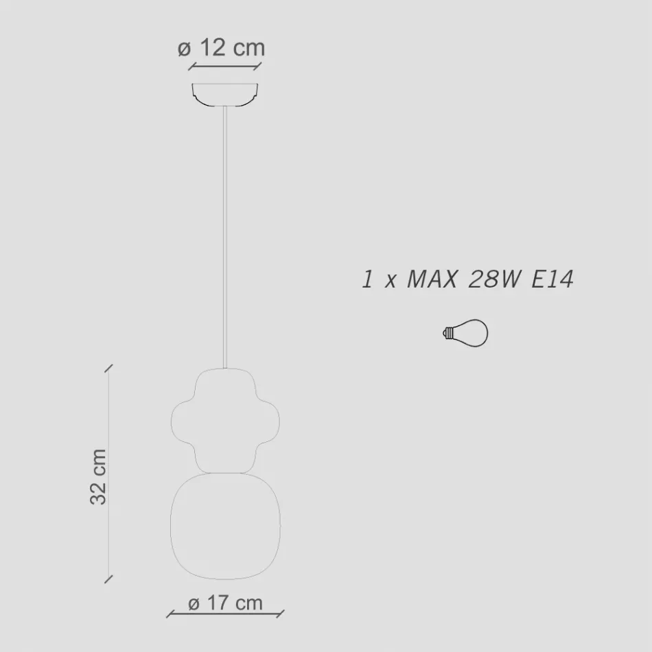 Pendellampe lavet af keramik og glas lavet i Italien - Capocabana Viadurini