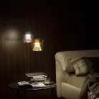 Pendellampe lavet af metal og glas Fremstillet i Italien - Tænk Viadurini