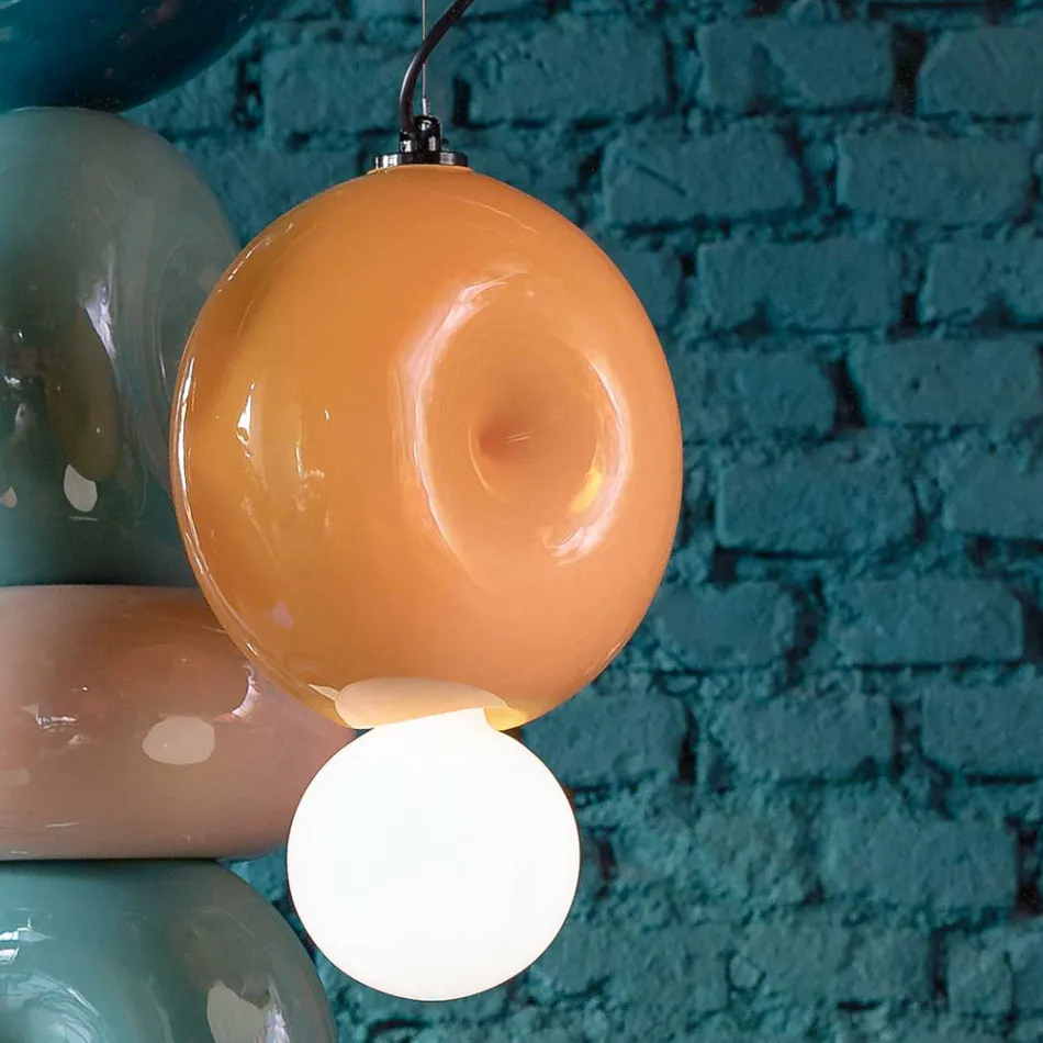 Rund keramisk ophængslampe lavet i Italien - Bumbum Viadurini