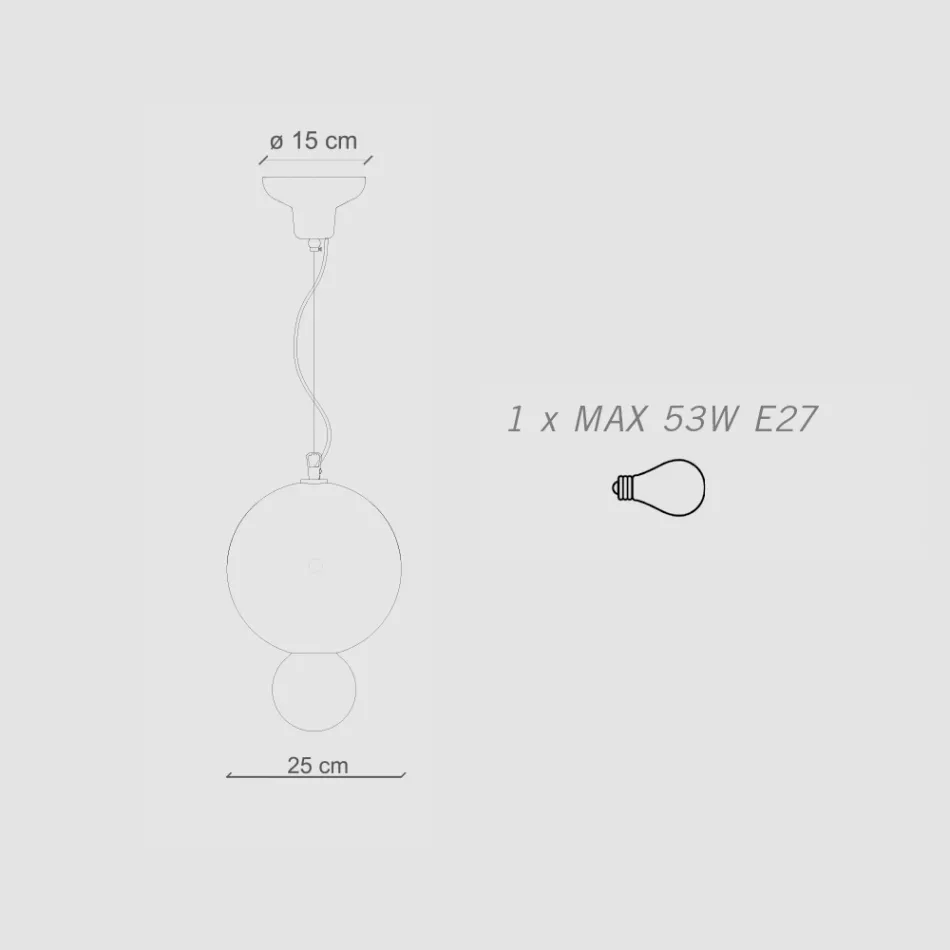 Rund keramisk ophængslampe lavet i Italien - Bumbum Viadurini