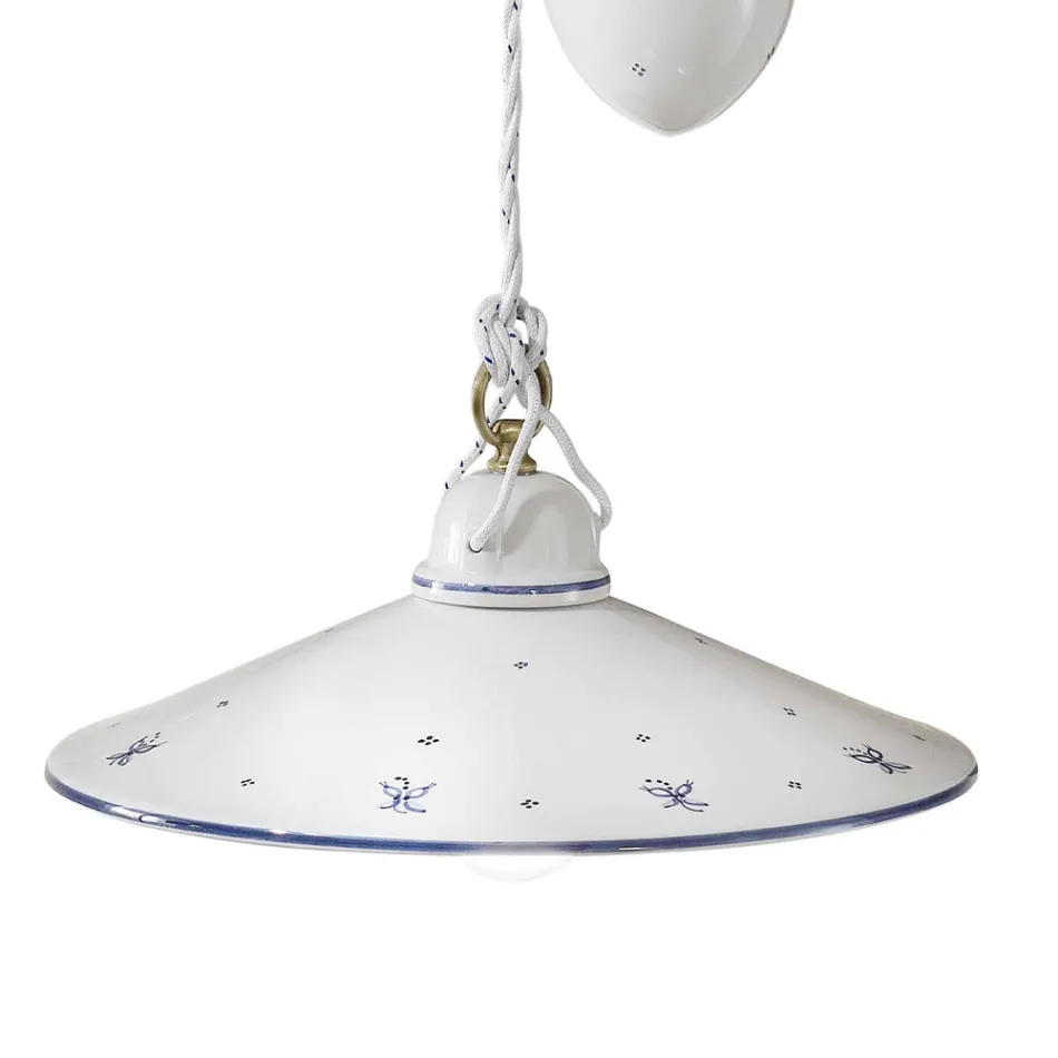 Ups og Down Pendellampe i dekoreret keramik 2 størrelser - Asti Viadurini