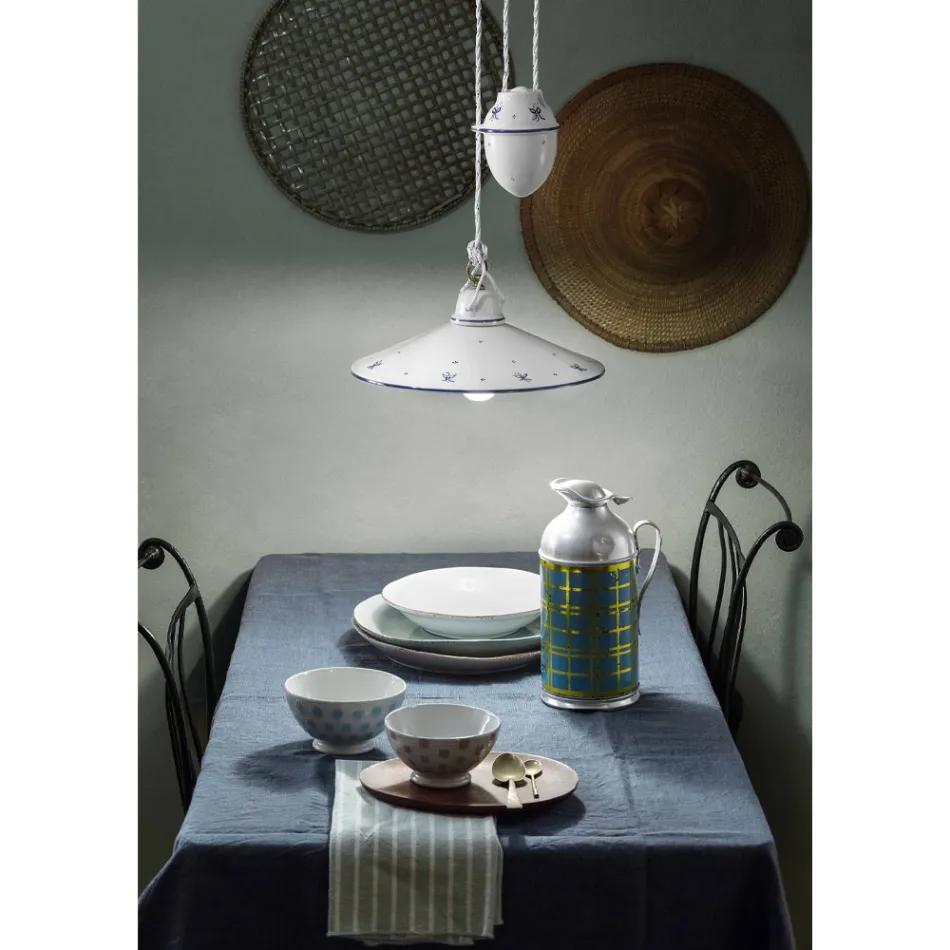 Ups og Down Pendellampe i dekoreret keramik 2 størrelser - Asti Viadurini