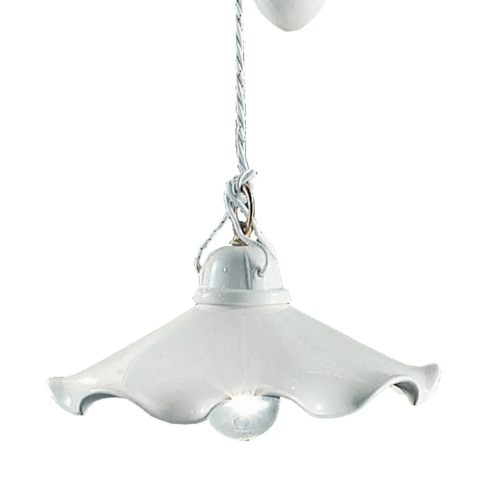 Ups and Down Pendellampe i bølget blank keramik - Belluno Viadurini