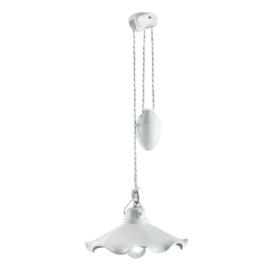 Ups and Down Pendellampe i bølget blank keramik - Belluno Viadurini